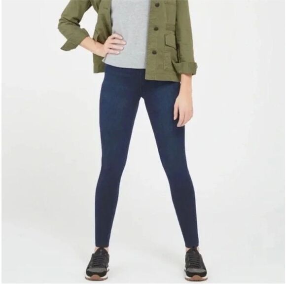 SPANX Women's JEAN-ish Ankle Leggings  Skinny Jeans - Dark Twilight Blue Medium - Picture 1 of 9